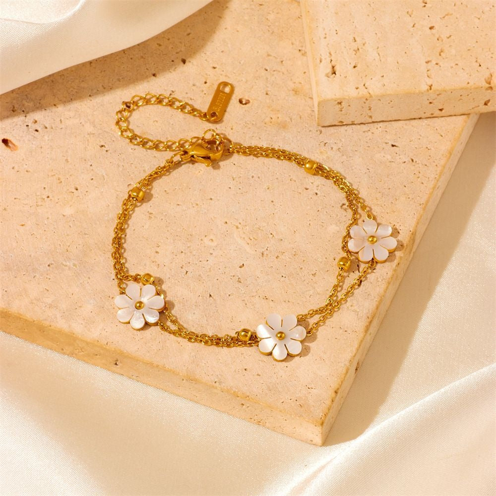 Gänseblümchen-Armband zweireihig