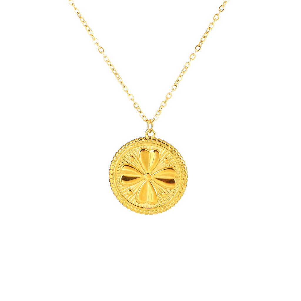 Collier trèfle porte-bonheur doré, photo 6