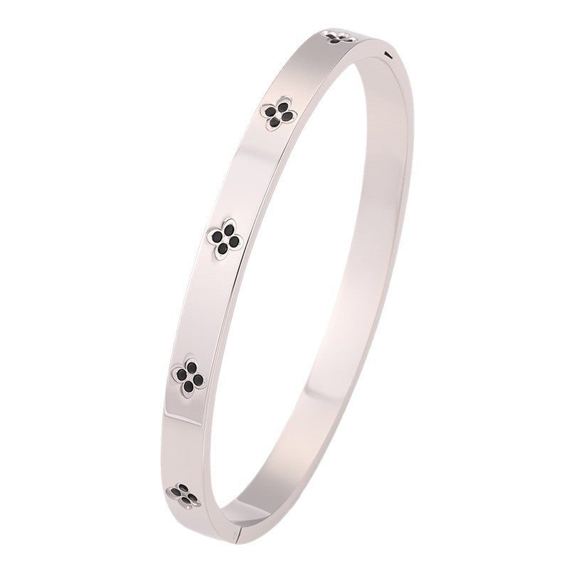 Bracelet trèfles en acier, photo 5