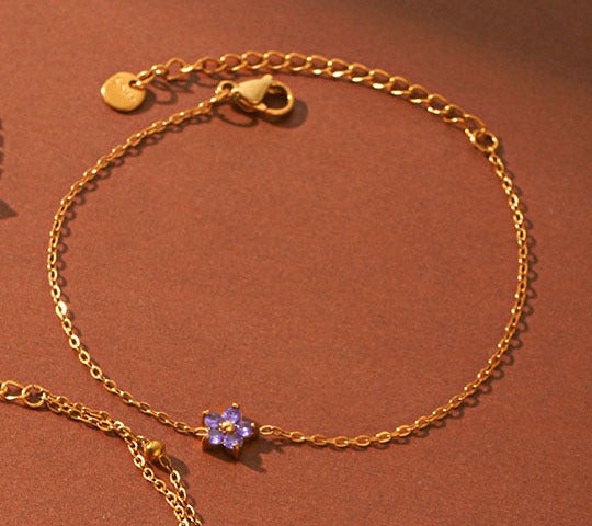 Bracelets fins dorés perles, zircons et étoiles