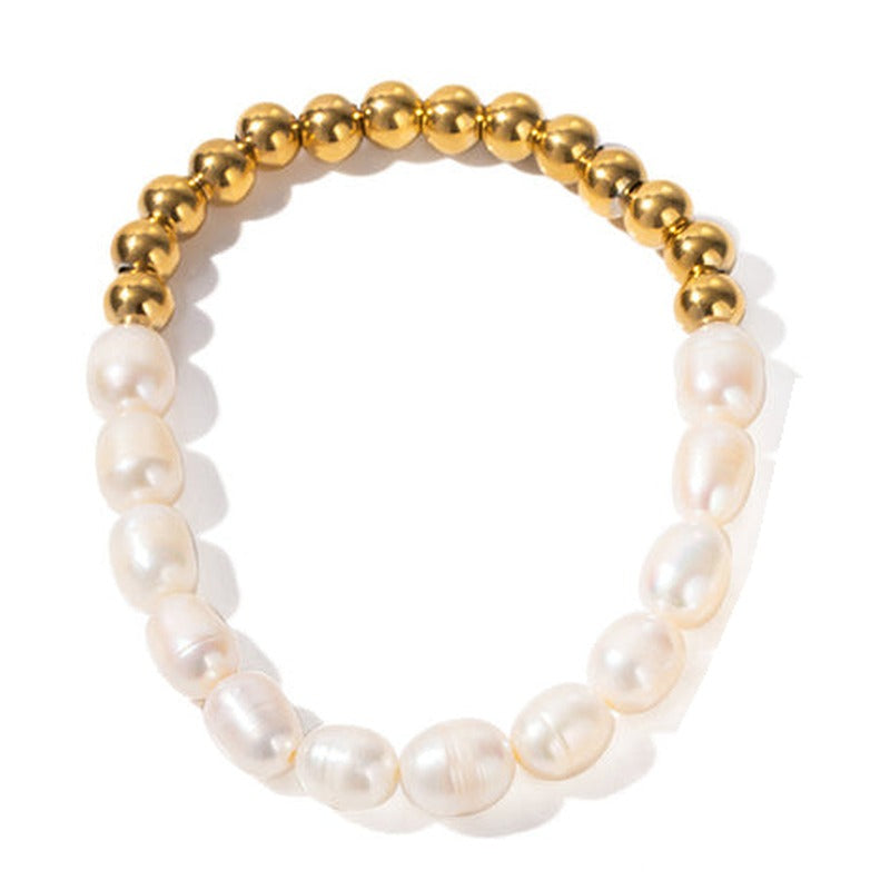 Bracelet perles d'eau douce extensible