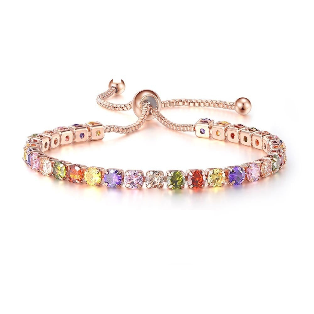 Bracelet tennis zircons ronds une rangée