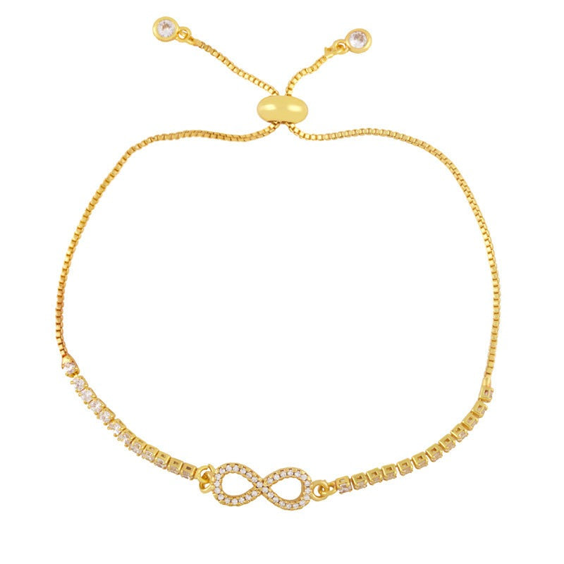Bracelets coulissants zircons (œil, papillon, infini)