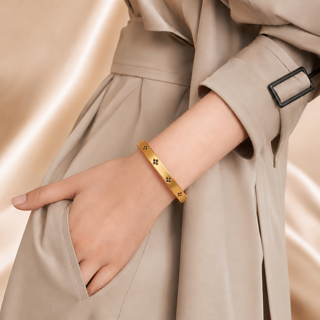 Kleeblatt-Armband aus Edelstahl